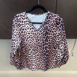 Leopard Print V-Neck Women's Top